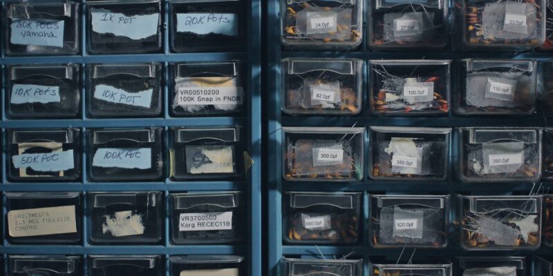 wall of labeled containers