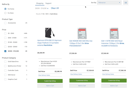 Search results for hard drive, missing metadata results in omission of key product from results. 