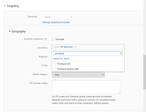google campaign manager geo-targeting
