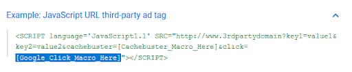 google campaign manager click macros