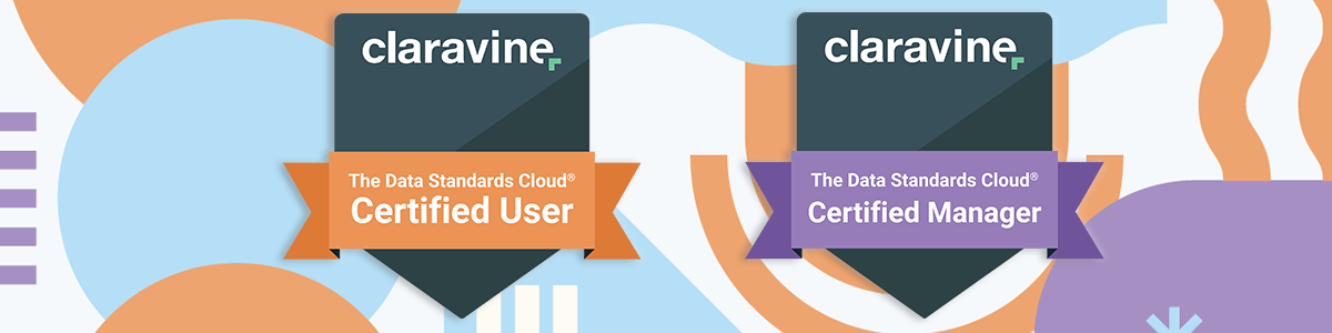 Infographic of Claravine Academy's metadata certifications