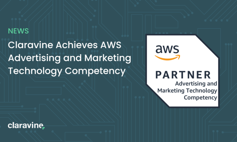 Image announcing Claravine's AWS Competency achievement