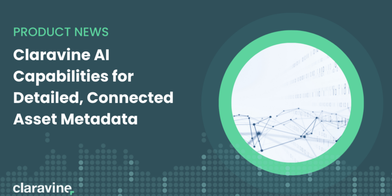 Banner: Claravine AI capabilities for asset metadata